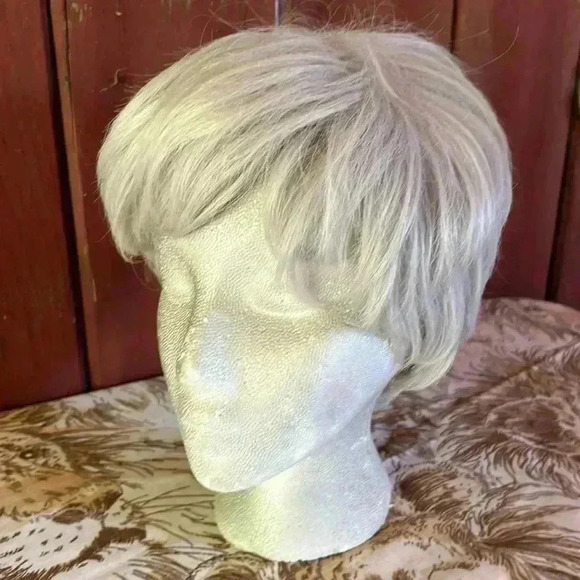 Vintage Other - Vintage Wig Grey White Platinum Short Layered Unisex Costume 60s 70s